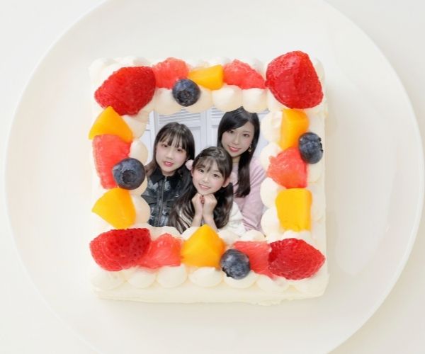 ゆわももチャンネル 四角型写真ケーキ 4号 12cm Cake Jp Original Cake Jp