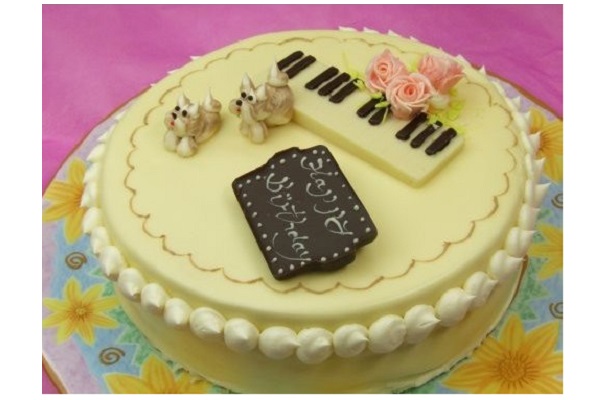 ホワイトチョコデコレーション バラのシンフォニー 子犬のワルツ 6号 18cm お菓子工房 ロリアン Cake Jp