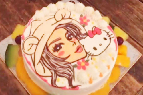 内田新菜さんがイラストケーキで 可愛過ぎる お誕生日祝い Cake Jp