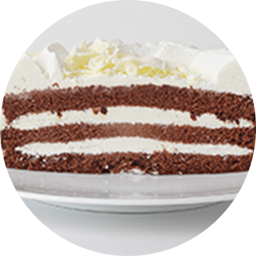 糖質オフ　ホワイトチョコ生ケーキ断面図