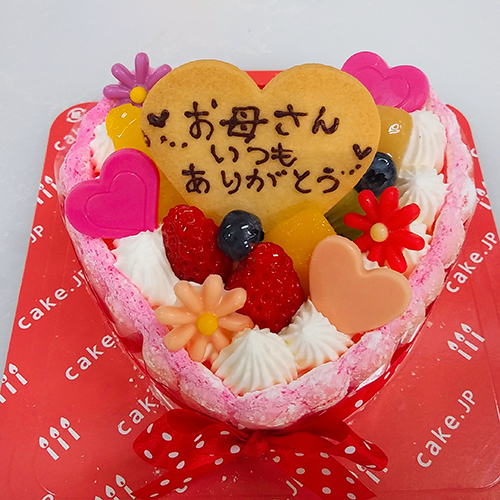 母の日 ピンクのビスキュイハ トデコ お花とハ ト飾り 4号 苺屋 Cake Jp