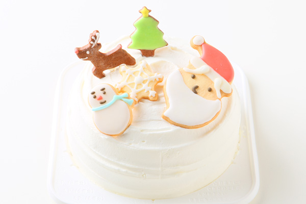クリスマスケーキ アイシングクッキーデコレーションケーキ 5号 15cm アトリエ７０５ Cake Jp