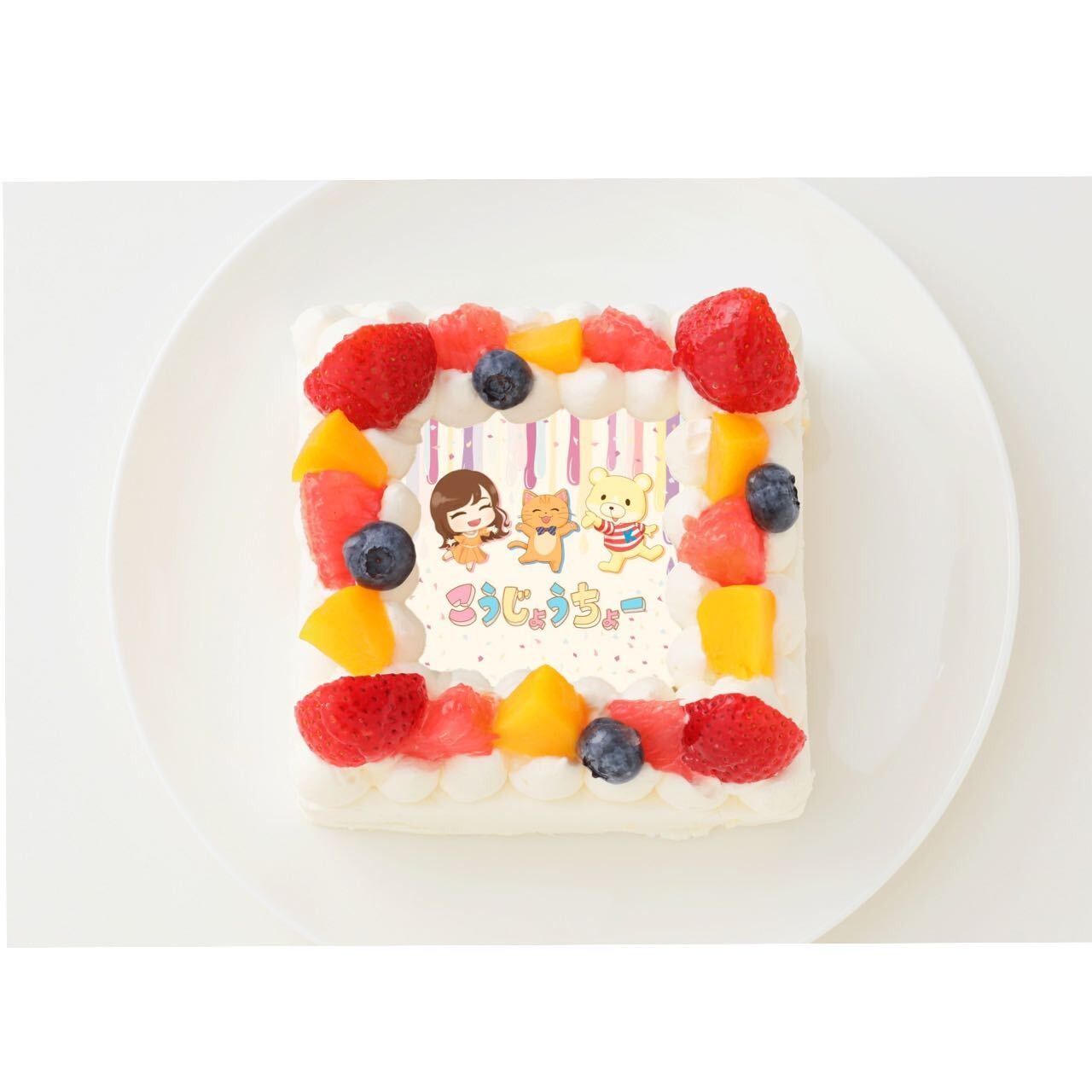 こうじょうちょー 四角型写真ケーキ 5号 15cm Cake Jp Original Cake Jp