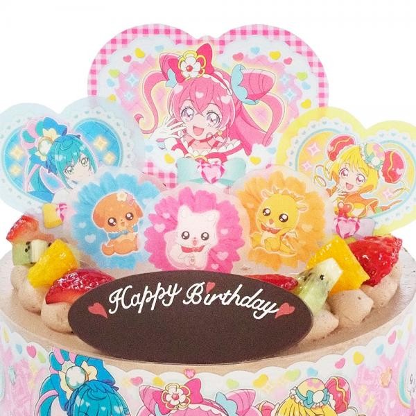 キャラデコパーティーケーキ デリシャスパーティプリキュア 生チョコクリーム 5号 バースデーケーキ 誕生日ケーキ 4 6名様用 フルーツ キャラクター チョコレートケーキ 子供 女の子 冷凍 チョコプレート付 Cd Prec 22 Choco Cake Express Cake Jp