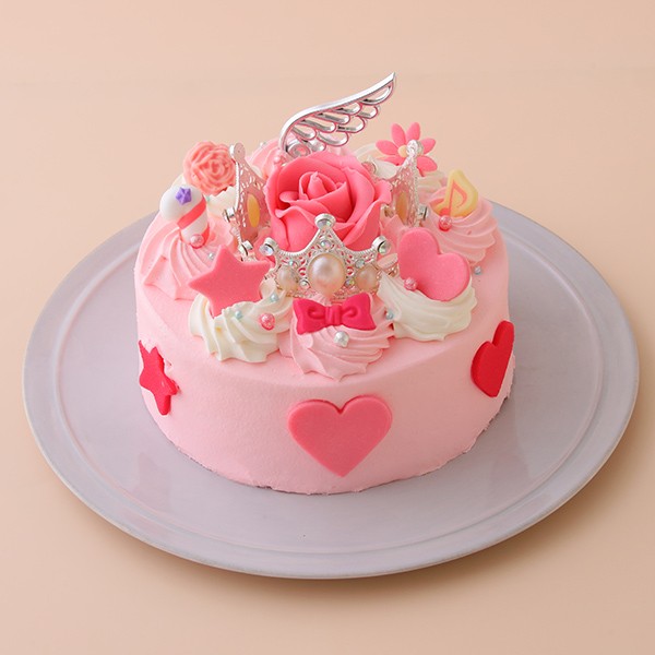 ティアラとローズのケーキ ピンクタイプ 5号 洋菓子夢工房ル アンジュ Cake Jp