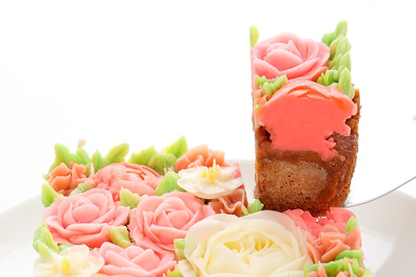 食べられるお花のケーキ Romantic Pink ボックスフラワーケーキ Flower Picnic Cafe Hakodate Cake Jp