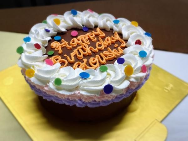 カラフル可愛い パーティーセンイルケーキ チョコ 4号 12cm メモラーブル Cake Jp