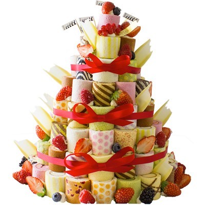 25種ロールケーキタワーキット8段 135個入 ロールケーキのイリナ Irina Cake Jp