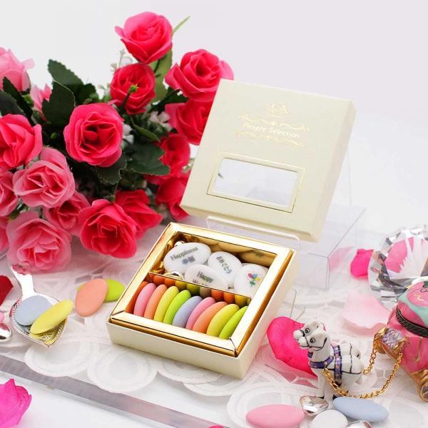 結婚祝い フランス産 メッセージプリント ドラジェ アソートボックス Ss 5wdp Le Bonheur Paris ル ボヌール パリス Cake Jp
