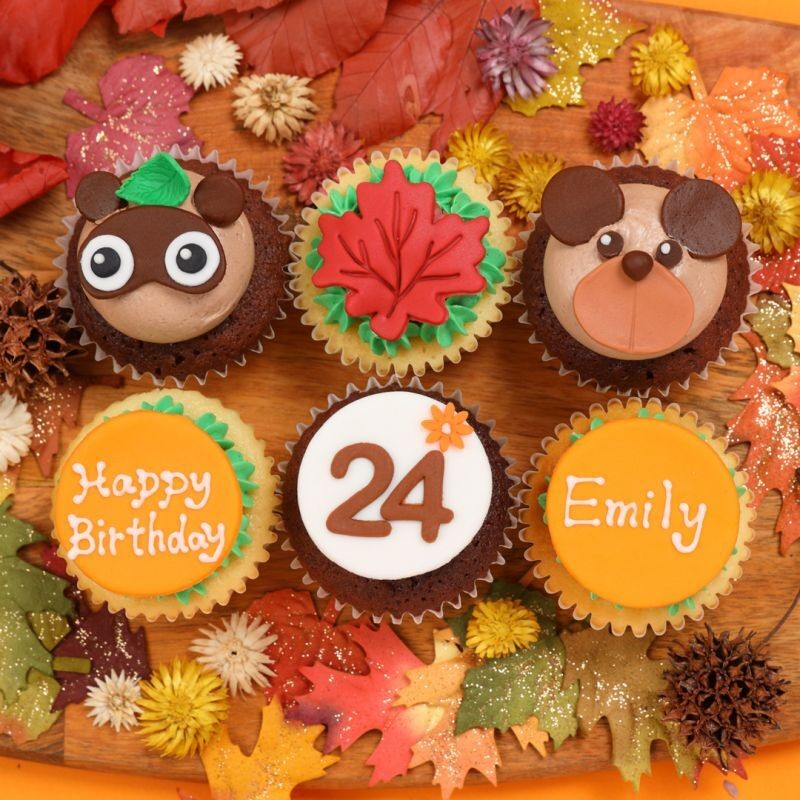 オータムバースデーボックス 6個入り ベラズカップケーキ Cake Jp