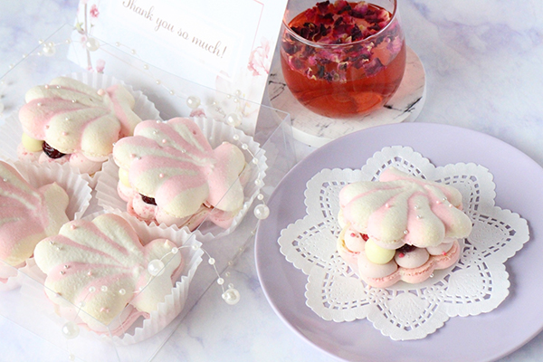 貝殻トゥンカロン 韓国マカロン４つ入りbox Kitty Sweets Cake Jp