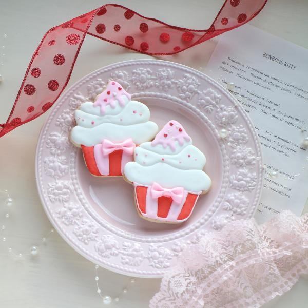 カップケーキアイシングクッキー1枚 Kitty Sweets Cake Jp