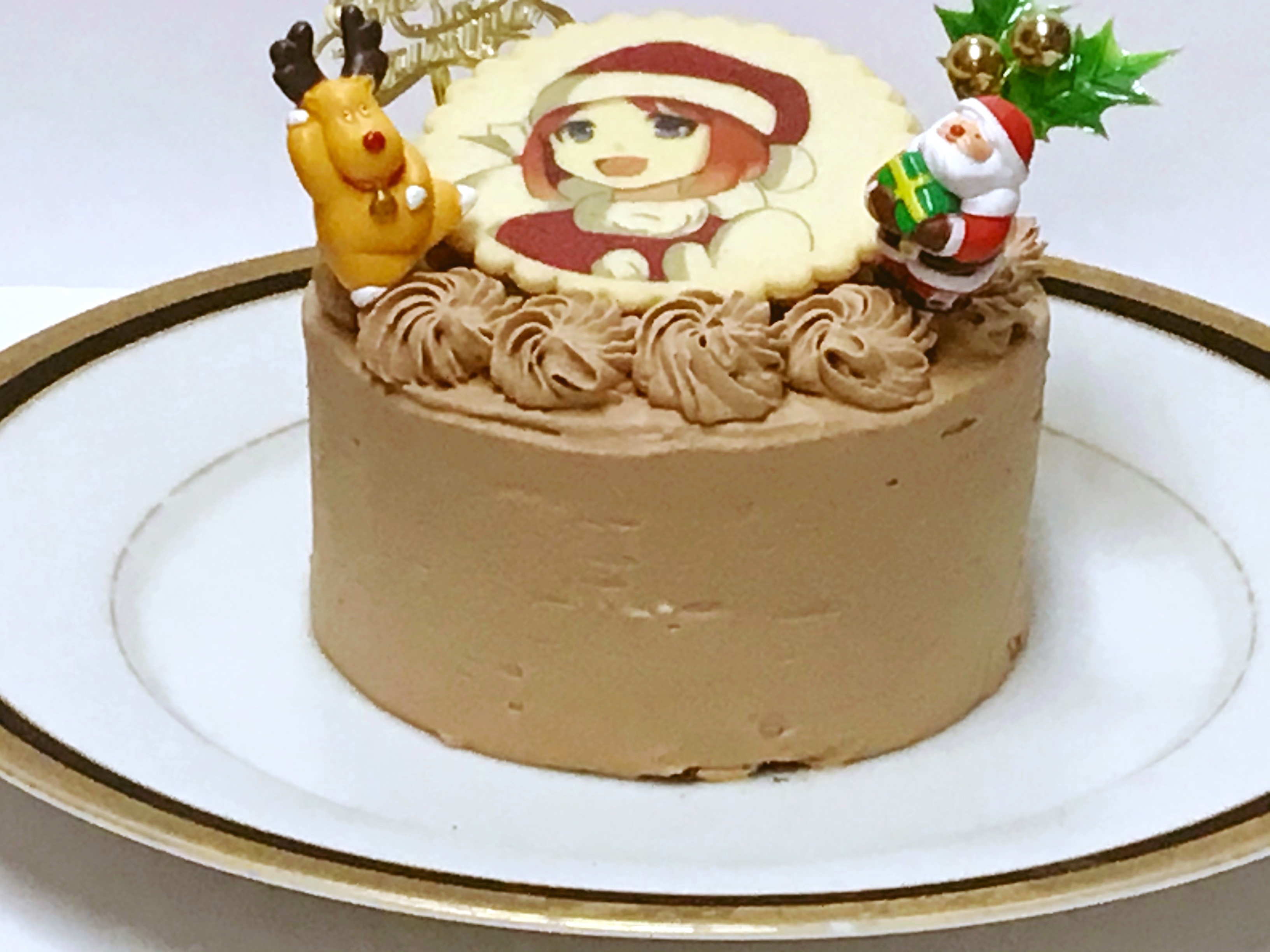 クリスマス イラストクッキークリスマスチョコケーキ４号 西洋菓子セルクル Cake Jp