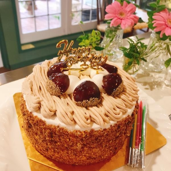 バースデー渋皮栗モンブランショート5号 Cake Shop Cafe Boired ボワード Cake Jp