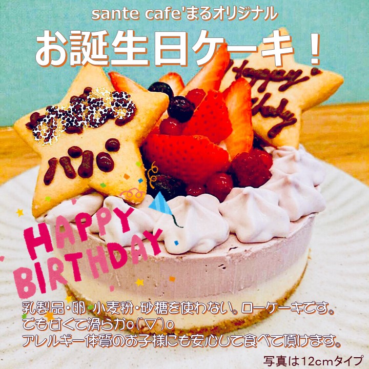 グルテンフリー ヴィーガンイチゴ ブルーベリーrawケーキ 12cm Sante Cafe まる Cake Jp