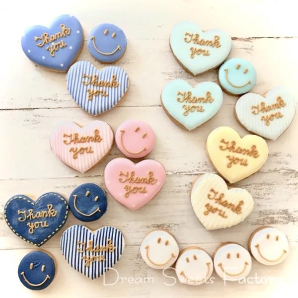 ☆プチギフトに☆【アイシングクッキー】ハート+にこちゃんアイシングクッキー5袋セット（Dream Sweets Factory） | Cake.jp