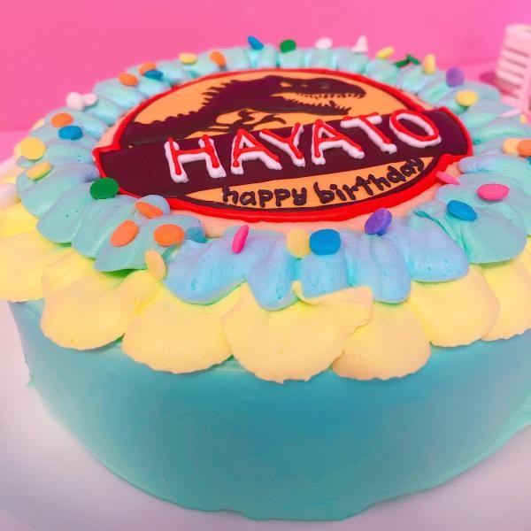 Name入れ カスタム恐竜アイシングクッキーケーキ 5号 Decolne Cake Jp