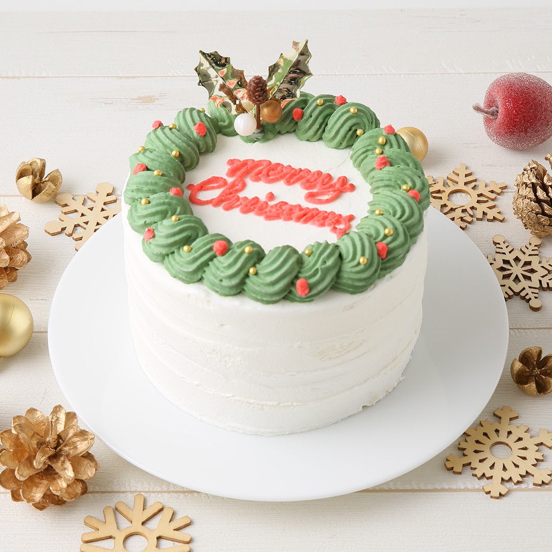 Cake Jp限定 21クリスマスケーキ センイルケーキ リースがかわいいセンイルケーキ 4号 クリスマス21 ヴィラ デ マリアージュ プリオオンライン Cake Jp