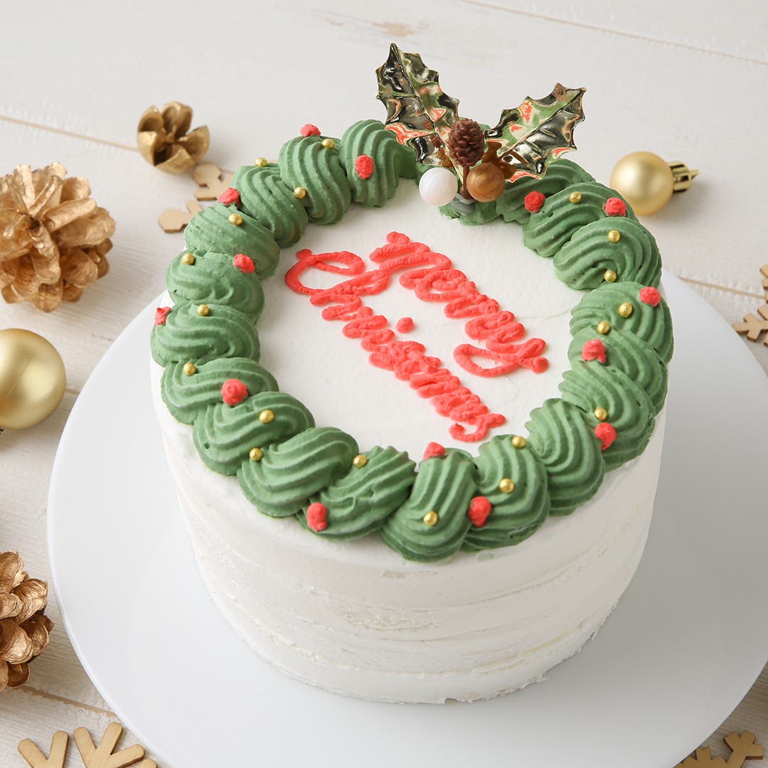 Cake Jp限定 21クリスマスケーキ センイルケーキ リースがかわいいセンイルケーキ 4号 クリスマス21 ヴィラ デ マリアージュ プリオオンライン Cake Jp