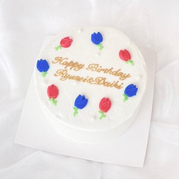 フラワーケーキ 花の色2色まで センイルケーキ 4号 Rstyle Cake Jp