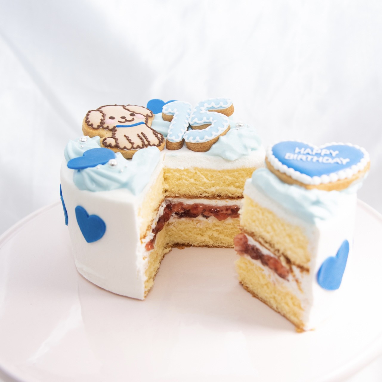 お好きなキャラやイラストの手書きクッキー付 セミオーダーハートケーキ 選べる8色 イラスト 写真 キャラクターケーキ 4号 Rstyle Cake Jp