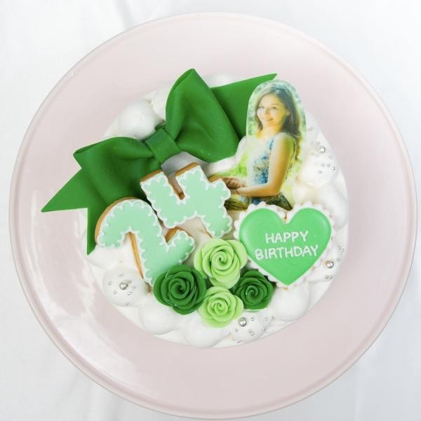 選べる８色 セミオーダー 写真ケーキ プリントケーキ リボン付 6号 18cm Rstyle Cake Jp