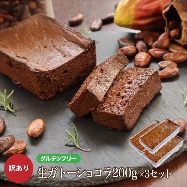 【グルテンフリー】 訳ありガトーショコラ「アウトレット」3本セット 600ｇ チョコレートな関係