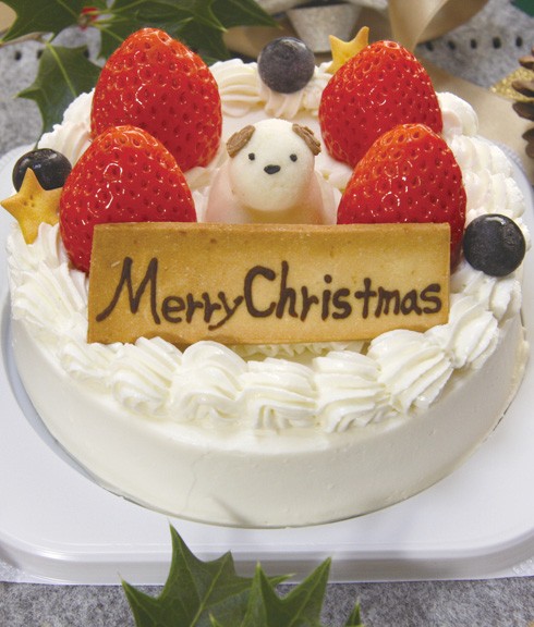犬用 ホワイトx Mas お肉のハンバーグフードケーキ クリスマス21 はなとしっぽ Cake Jp