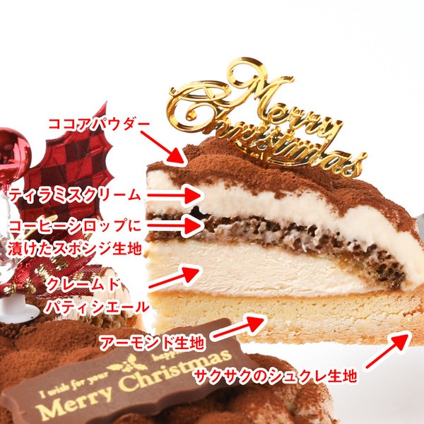 クリスマスケーキ21 Xmas限定ティラミスタルト 5号 14cm クリスマス21 サンタアンジェラ Cake Jp