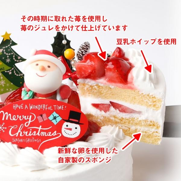 クリスマスケーキ21 乳製品除去 乳製品アレルギー対応用クリスマスケーキ 5号 15cm クリスマス21 サンタアンジェラ Cake Jp