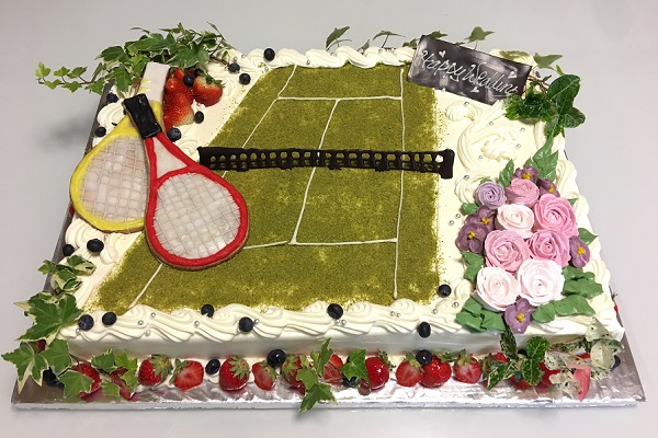 テニスのウェディングケーキ 25x35cm お菓子工房 Allons Y Cake Jp