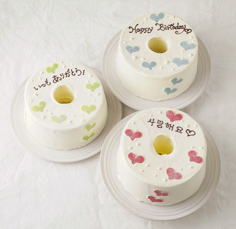 3色から選べる ハートがかわいいセンイルシフォンケーキ 17cm スウィーツ専門店 レオン Cake Jp
