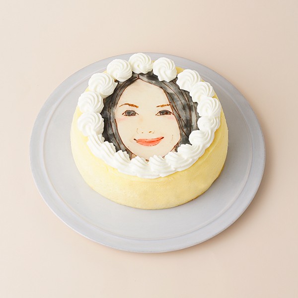 似顔絵ケーキ アイシングクッキーケーキ なめらか半熟スフレチーズケーキ イラストケーキ 5号 ギフトに最適 The Nicole Cake Jp