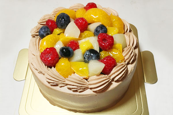 フルーツチョコクリームケーキ 5号 15cm カトルセゾン菓子夢 Cake Jp