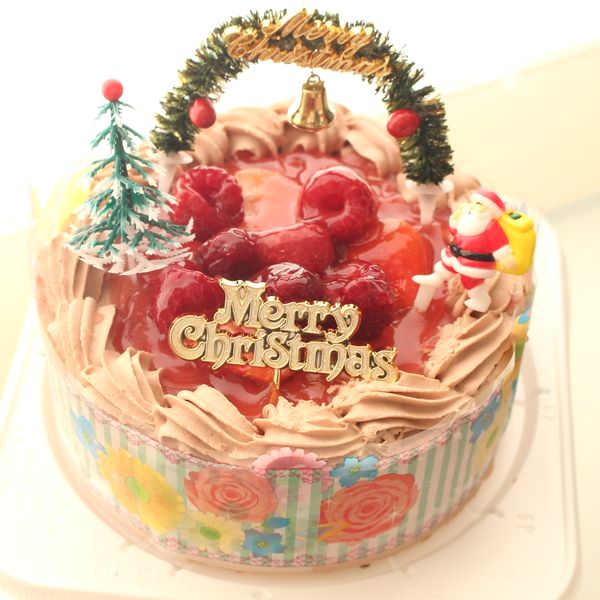クリスマスケーキ チョコ生クリーム苺デコ4号 苺2段サンド バースデーケーキ お誕生日の生ケーキを宅配 プレゼントbirthday Cakes Delivery In Japan Cake Jp