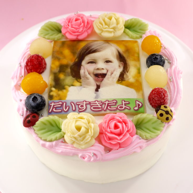 メッセージが入るお花畑の写真ケーキ 5号 15cm ケーキ工房 モダンタイムス Cake Jp