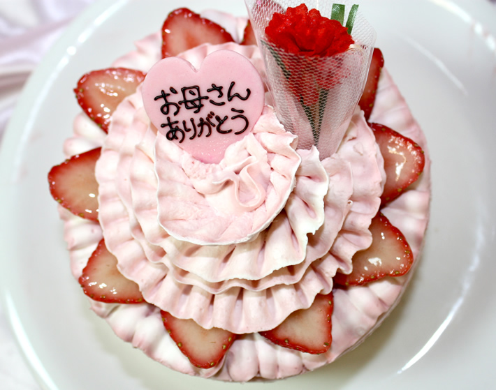 母の日 苺デコレーションケーキ4号 タカヤナイ Cake Jp