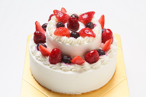 ２段のケーキ 上段 直径 約12cm 下段 直径 約18cm フランス菓子マシェリ Cake Jp