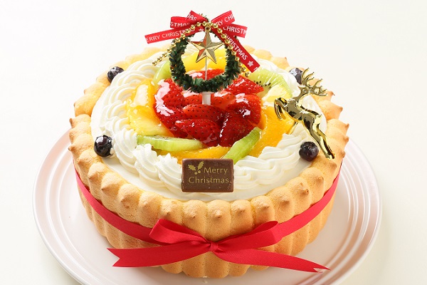 クリスマスケーキ17 贅沢生クリームデコレーション ビスキュイ付き 5号 15cm Cake Express Cake Jp