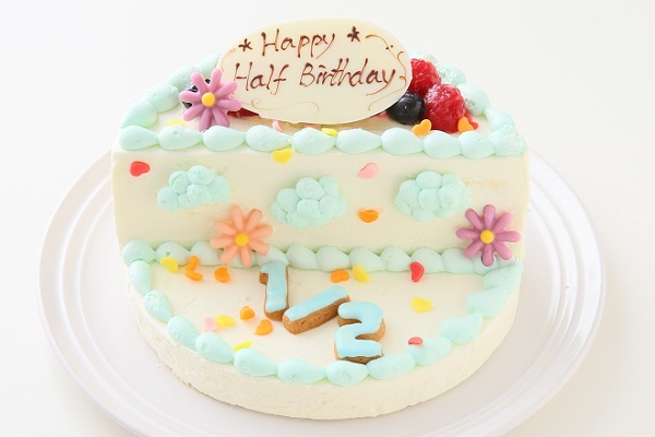 ハーフバースデーケーキ男の子 4号 12cm 菓子工房スグ リ Cake Jp
