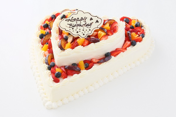 ハート型フルーツデコレーションケーキ ２段 10号 6号 お菓子工房 Allons Y Cake Jp