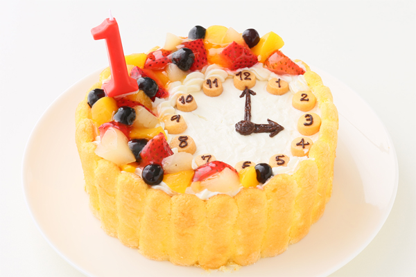 乳幼児用ヨーグルト時計ケーキ セミオーダー 5号 15cm 欧風洋菓子店 イルピーノ Cake Jp