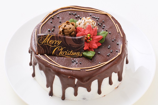 クリスマスケーキ 口どけ滑らかなガトーショコラ ドリップデコ 5号 15cm お菓子工房 Allons Y Cake Jp