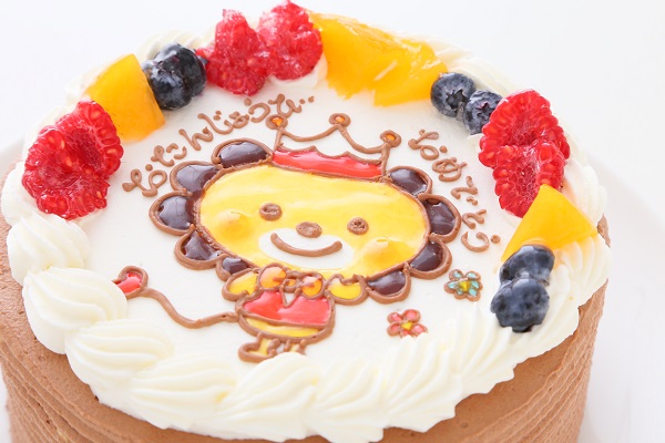 イラストケーキ チョコ生クリーム 5号 15cm 洋菓子店 アルル Cake Jp