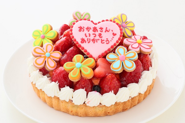 母の日19 苺のタルト 花デコ 季節限定 5号 15cm 苺屋 Cake Jp