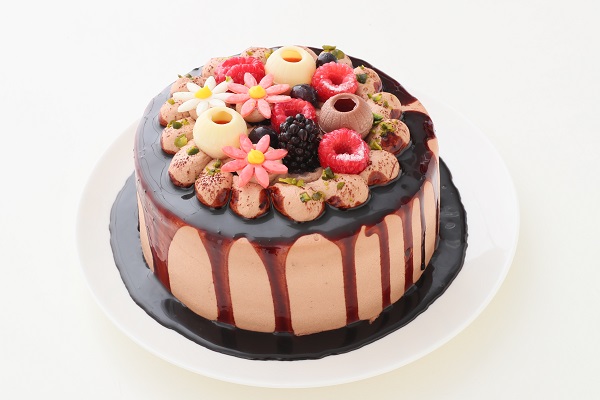 自分で仕上げる 2種類のチョコレートを使った生チョコクリームのドロップケーキ 5号 15cm パティスリーモアオシィ Cake Jp
