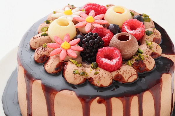 自分で仕上げる 2種類のチョコレートを使った生チョコクリームのドロップケーキ 5号 15cm パティスリーモアオシィ Cake Jp