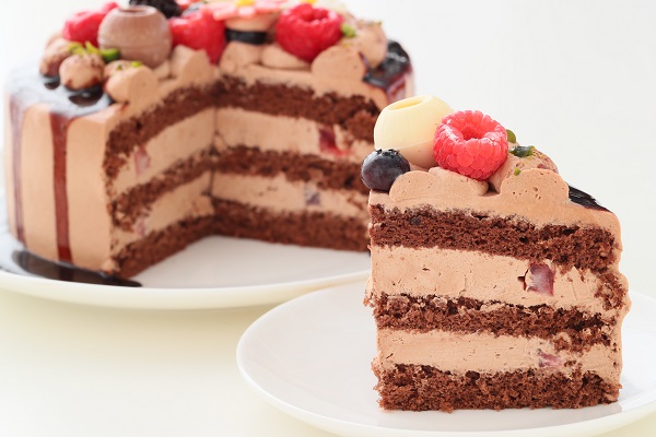 写真つき 自分で仕上げる 2種類のチョコレートを使った生チョコクリームのドロップケーキ 5号 15cm パティスリーモアオシィ Cake Jp