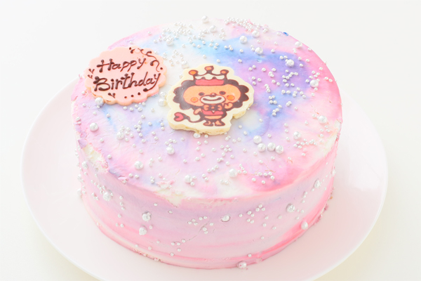 キャラクター最大2体まで パステルマーブルのレインボーキャラクターチョコプレートケーキ 5号 15cm Reve Cake Jp