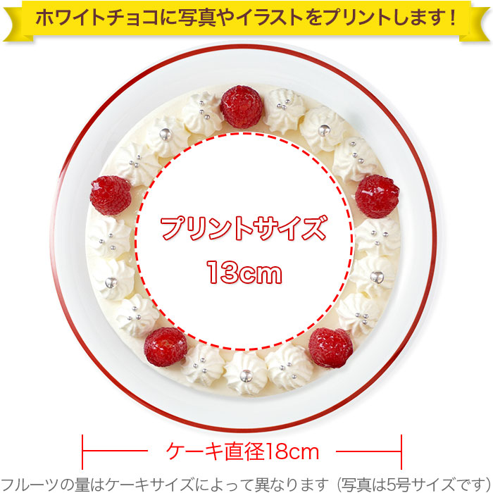 卵不使用の写真ケーキ 6号 18cm Cream 6 P Noegg Cake Express Cake Jp